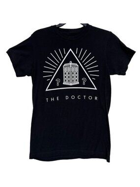 Ripple Junction Doctor Who TARDIS Black T Shirt Triangle Phone Booth Men's Sz Sm